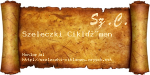 Szeleczki Ciklámen névjegykártya